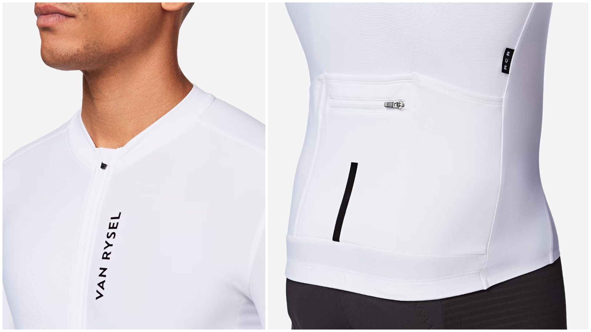 Maillot Van Rysel Ciclismo Carretera Unisex Entretiempo Racer 2 Blanco.