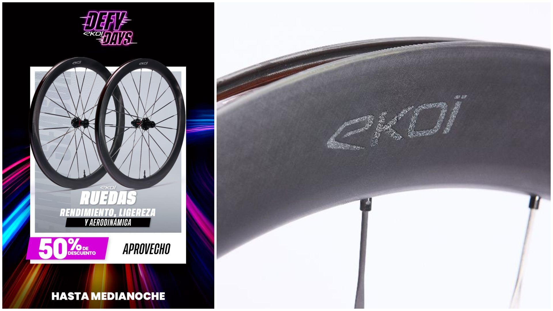 Juego de Ruedas EKOI Carbono 50 mm
