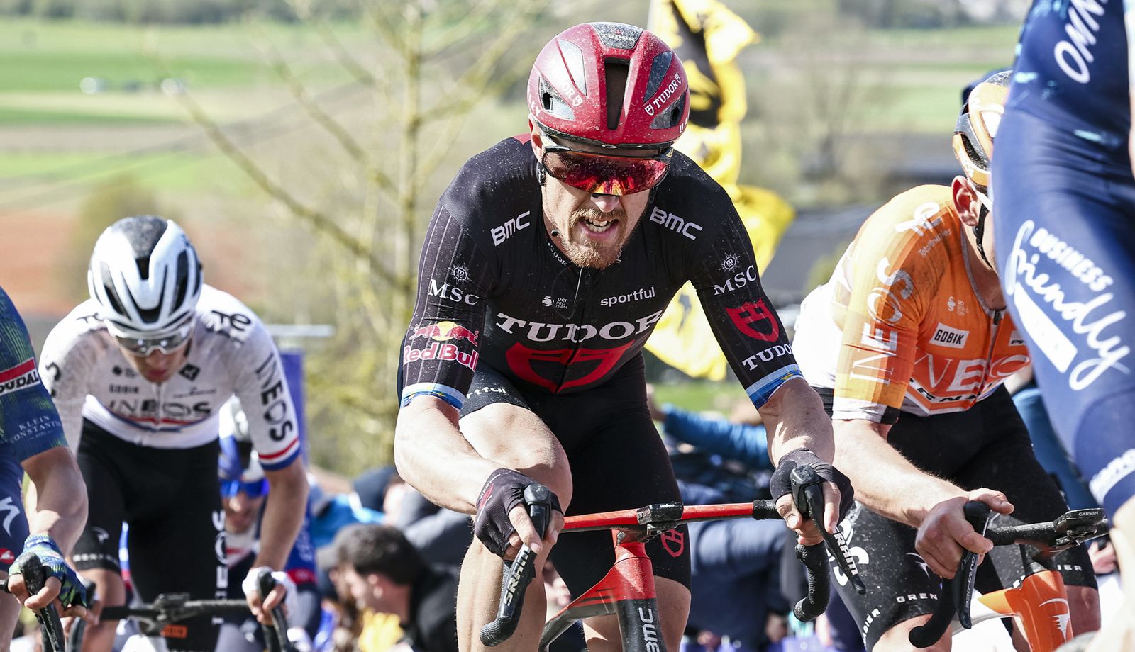 Matteo Trentin en una imagen del Tour de Flandes del domingo