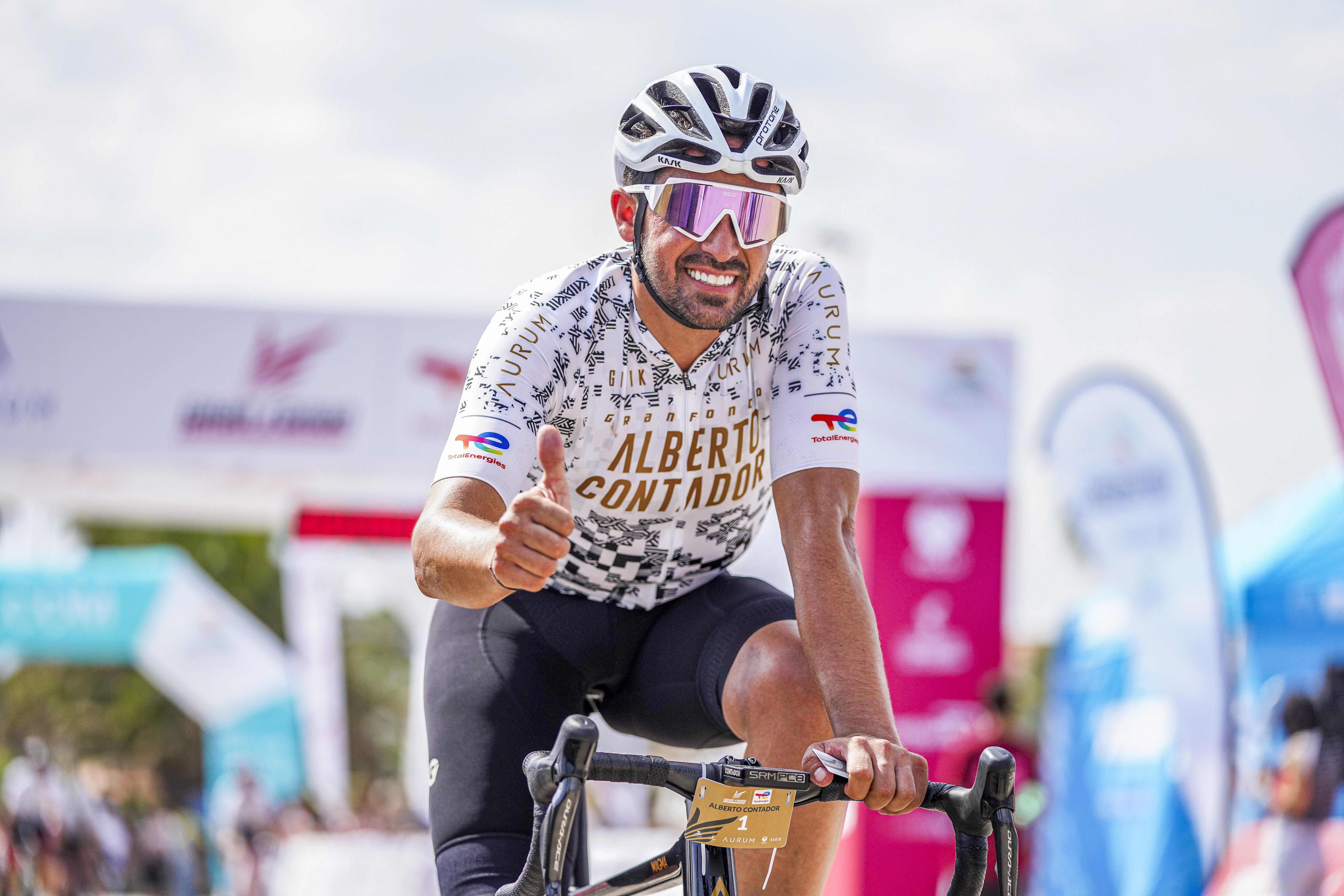 Alberto Contador en una de las ediciones de su marcha cicloturista