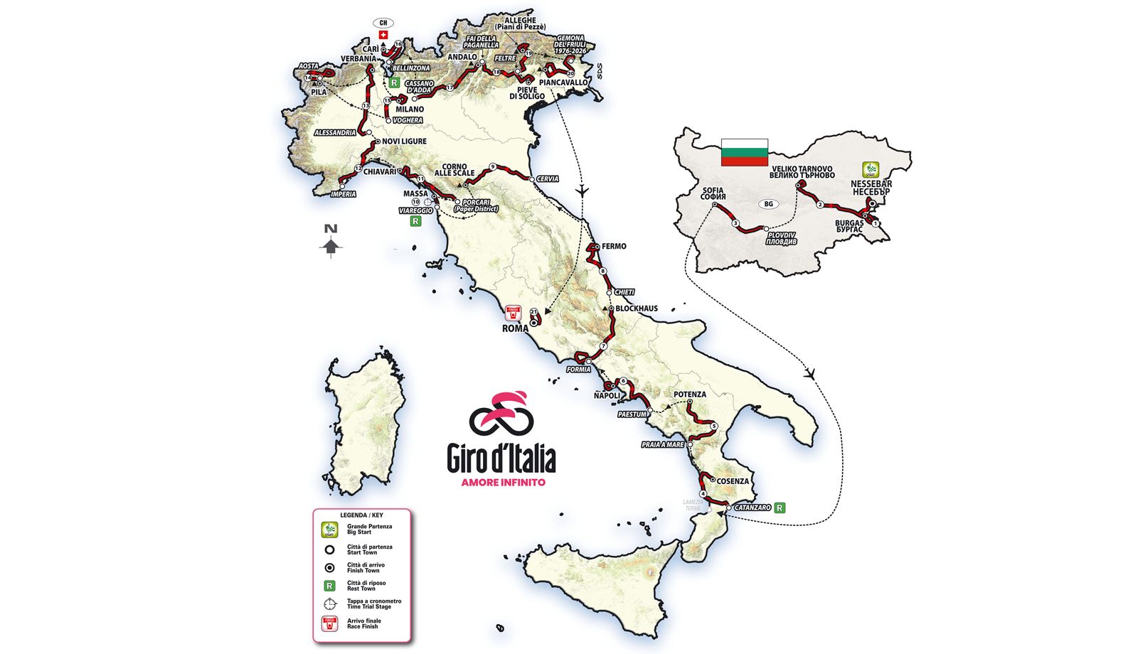 Recorrido del Giro de Italia 2026