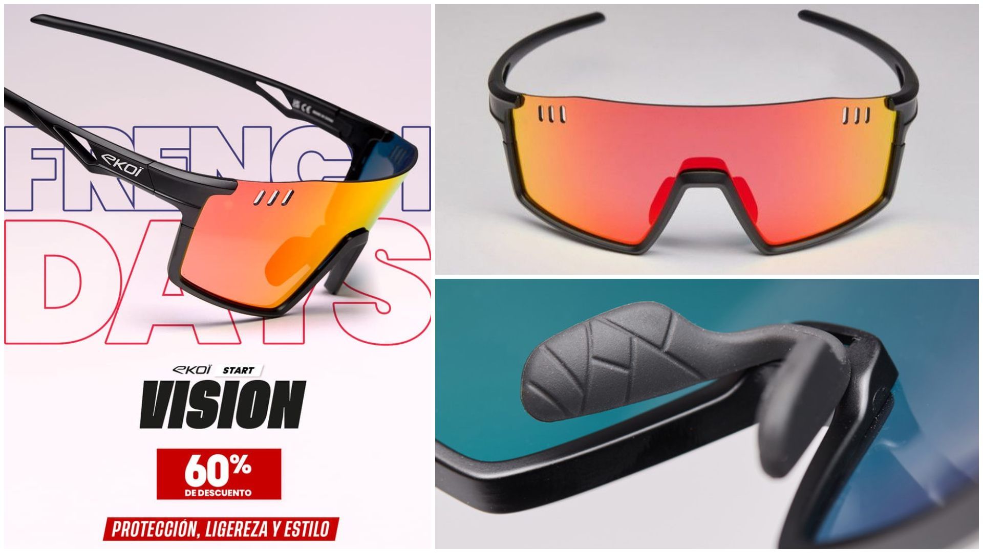 Gafas EKOI VISION Negro Revo Rojo Cat3.