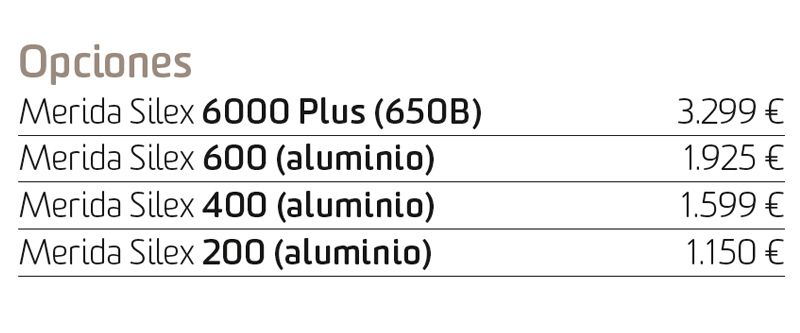Opciones Merida Silex