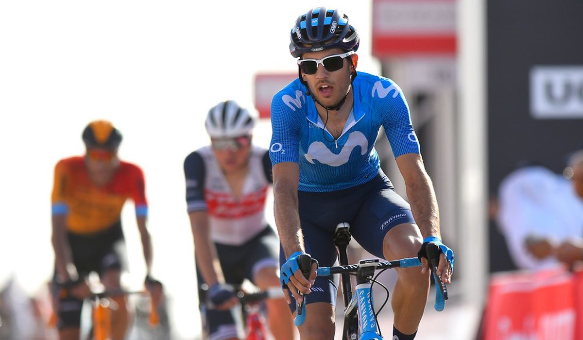 Héctor Carretero (Movistar), en una imagen del pasado UAE Tour. Foto. Bettini Photo