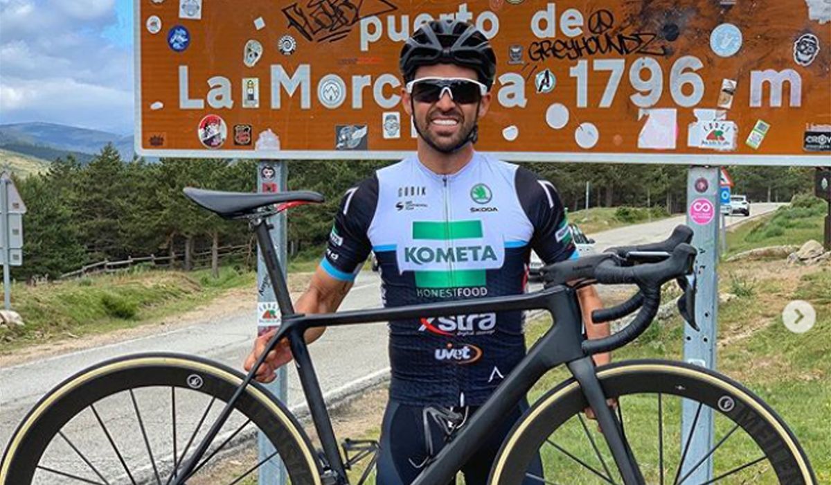 El “calentón” de Alberto Contador en La Morcuera. Foto: www.instagram.com/acontadoroficial
