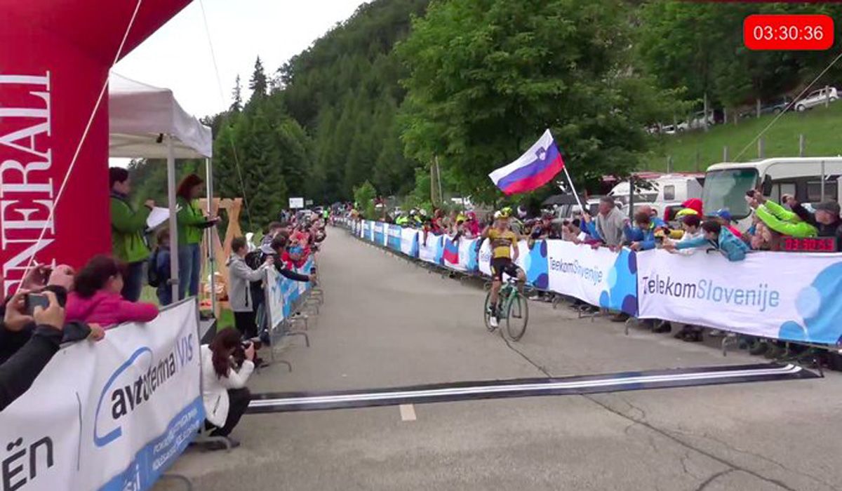Primoz Roglic. @JumboVismaRoad