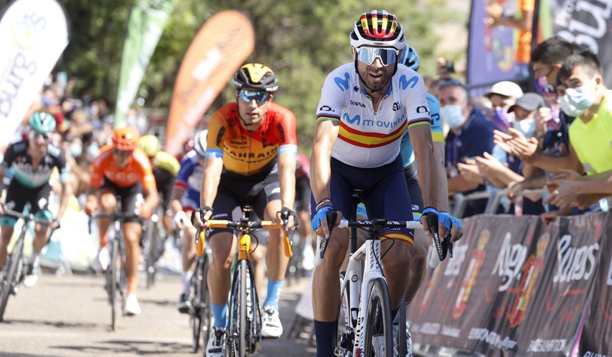 Alejandro Valverde, en la llegada de la 1ª etapa de la Vuelta a Burgos 