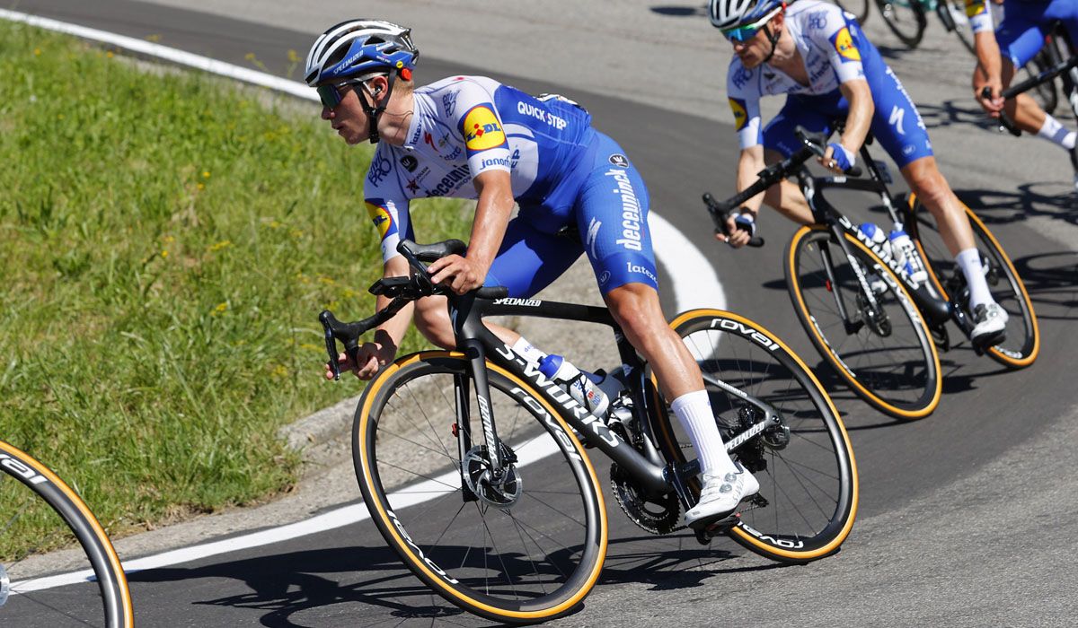 Evenepoel, momentos antes de su caída en Il Lombardia 2020