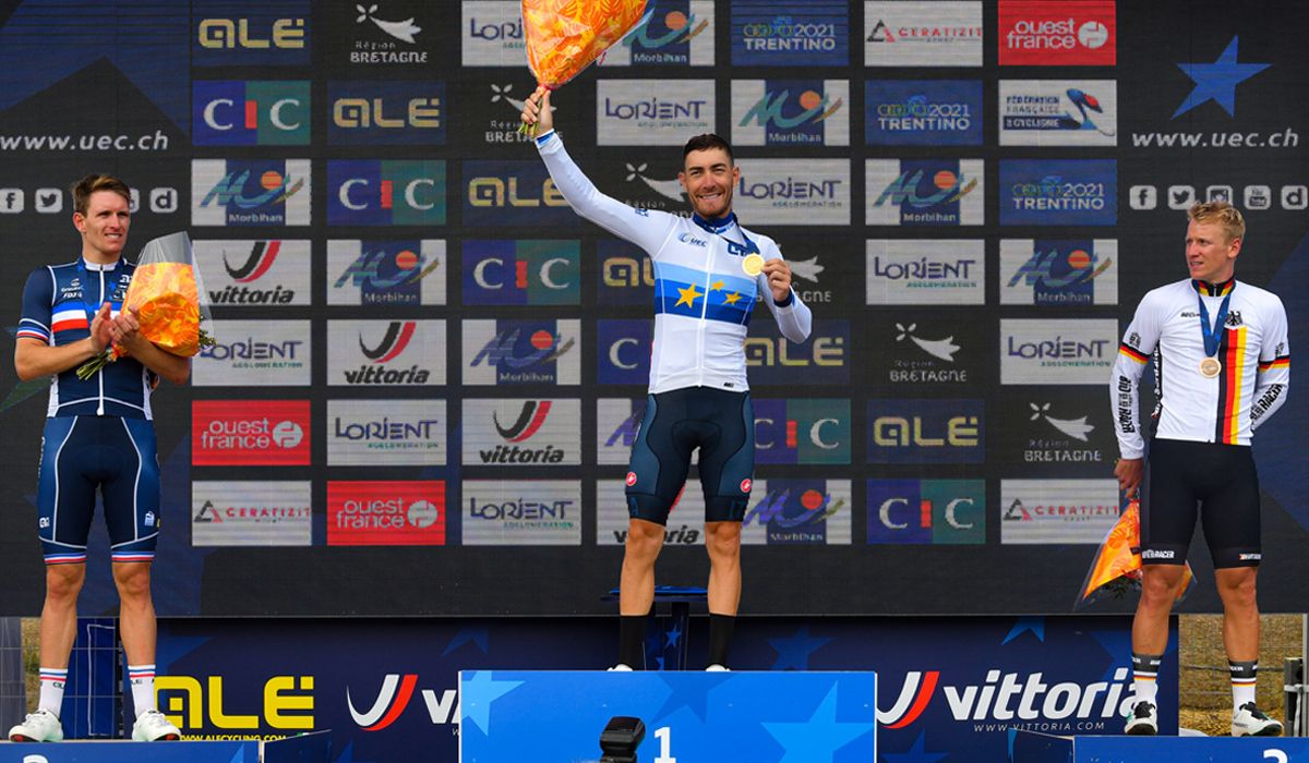 Giacomo Nizzolo, campeón de Europa tras superar a Démare y Ackermann en un cerrado sprint