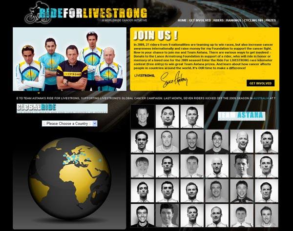 La web Ride for Livestrong