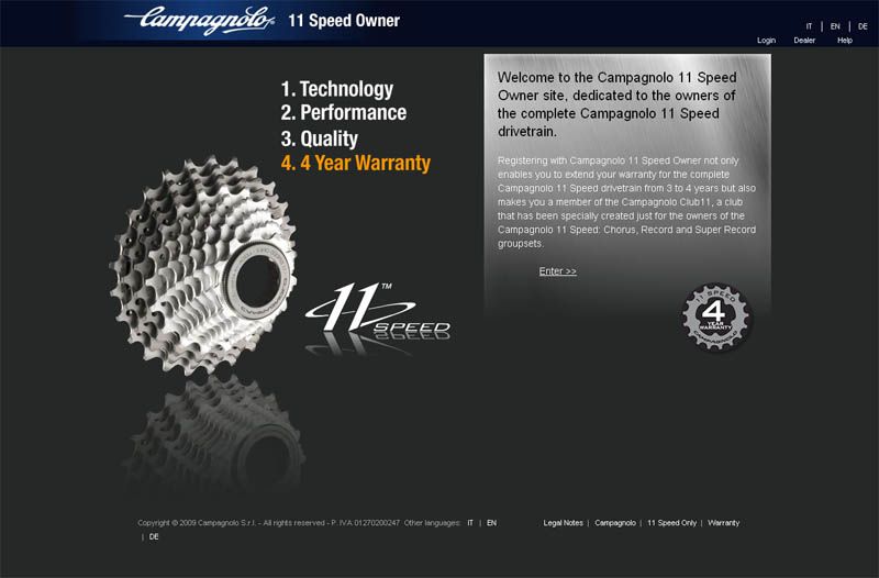 Campagnolo 11V con 4 años de garantía