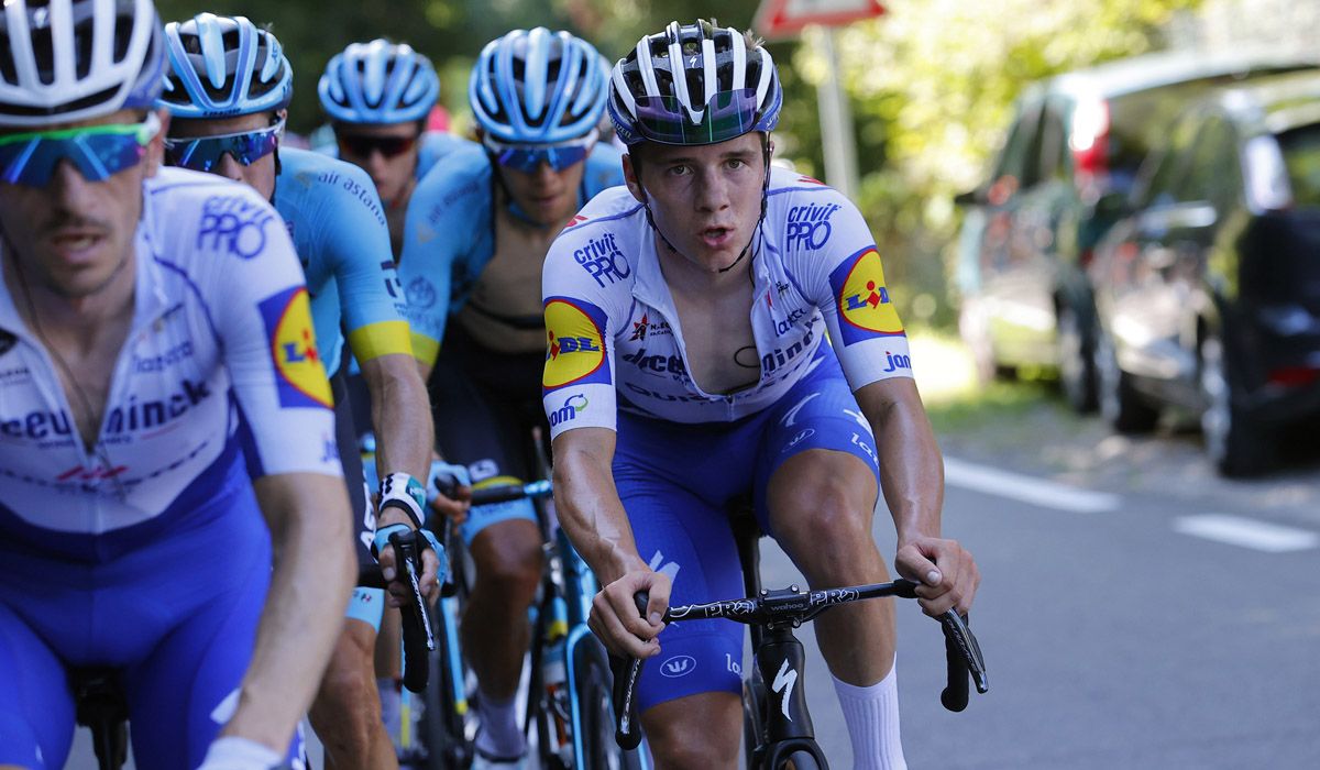 Remco Evenepoel, en Il Lombardia, antes de su caída