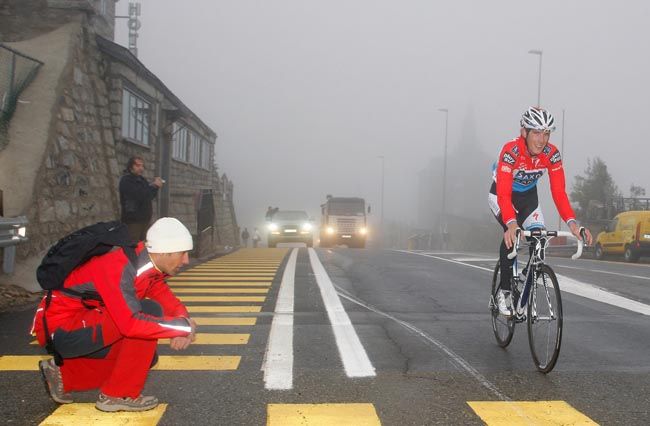 Andy Schleck preparando el desafío de Navacerrada