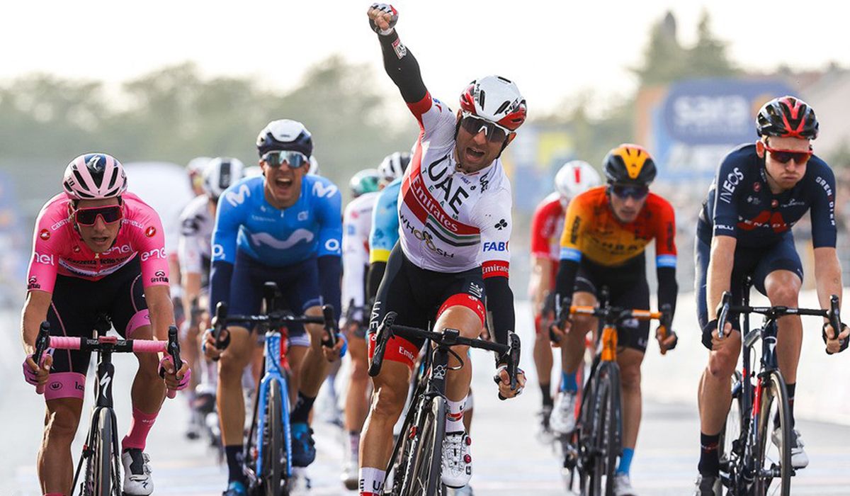 Diego Ulissi (UAE), ganador en Monselice de la 13ª etapa del Giro. Foto: Bettini Photo