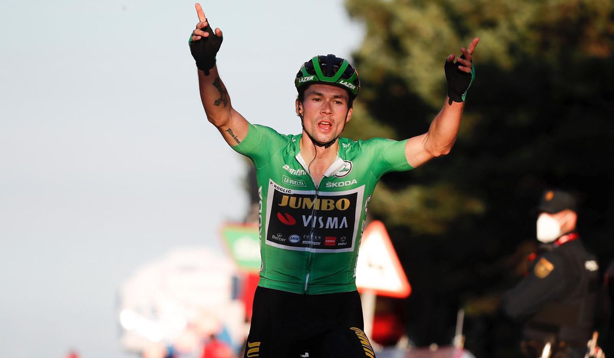 Primoz Roglic, ganador en el Alto de Moncalvillo. Foto: Photo Gomez Sport