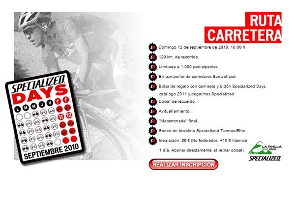 Participa el los Specialized Days 2010