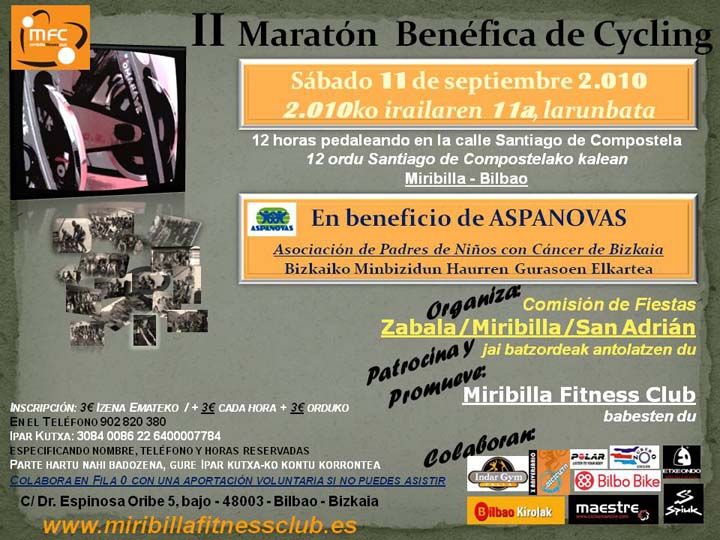 Maratón Benéfico de Spinning en Bilbao