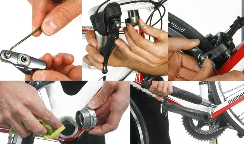 Toda la mecánica de la bicicleta agrupada