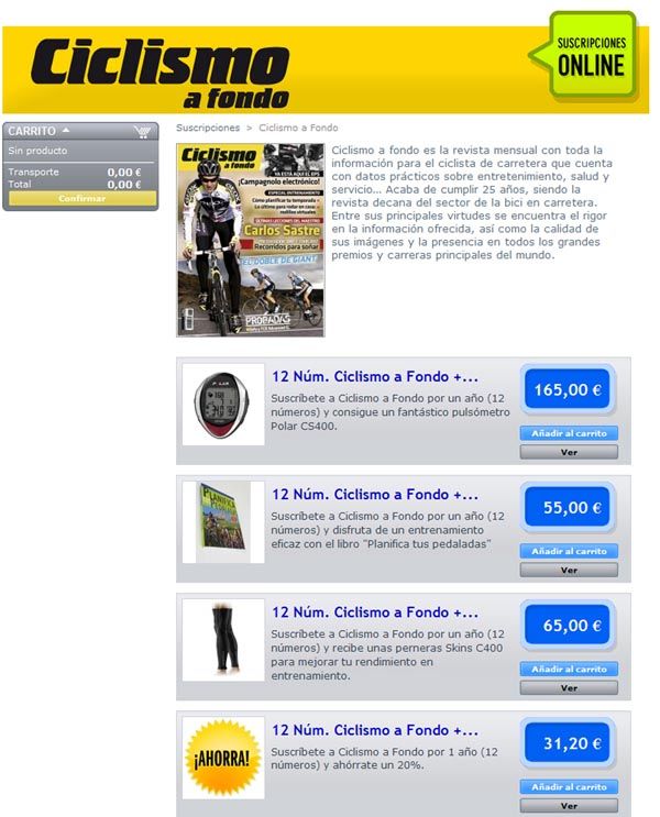 Suscripciones a Ciclismo a Fondo