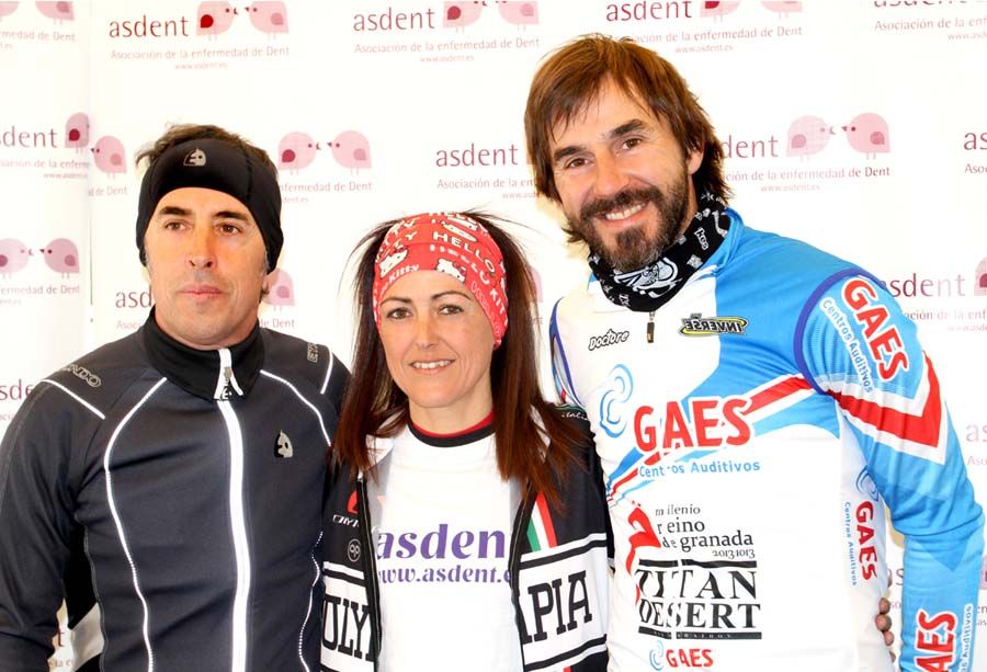 Santi Millán y Perico Delgado juntos en un entrenamiento solidario por ASDENT