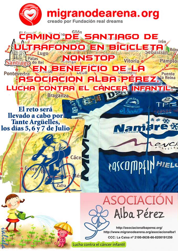 Kilómetros en bicicleta contra el cáncer infantil