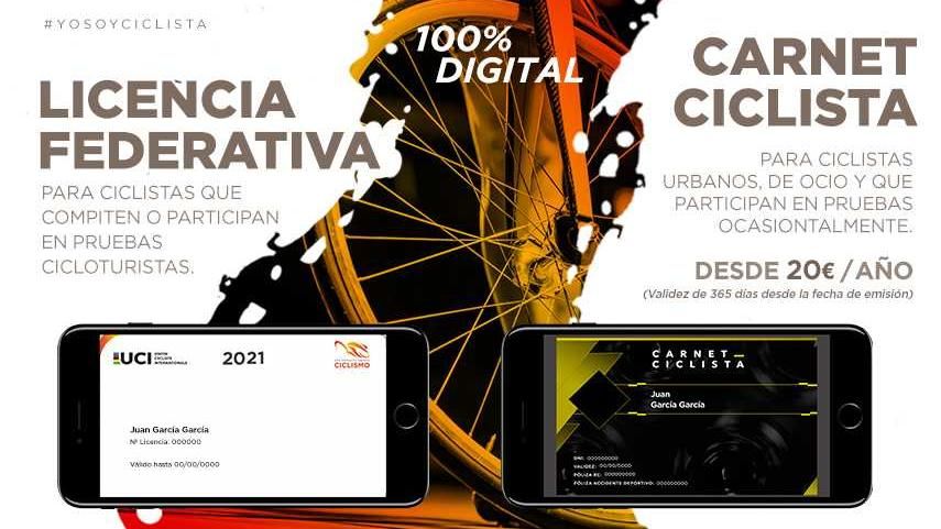 La Licencia Federativa y el Carnet Ciclista serán 100% digitales.