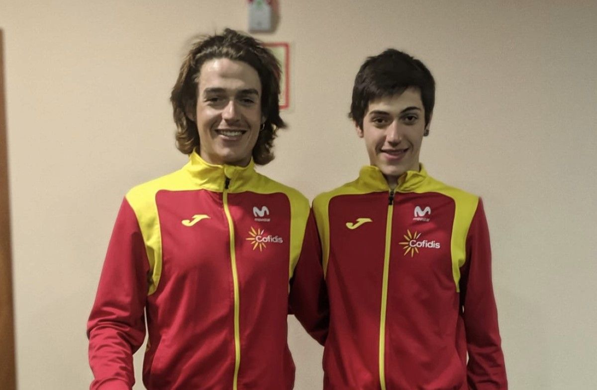 Los hermanos Azparren, en la concentración de la selección española