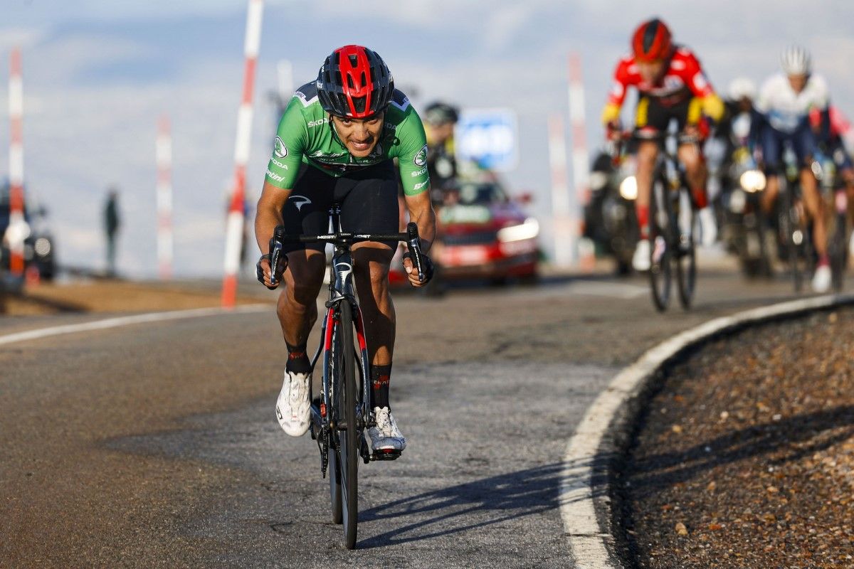 Richard Carapaz, al ataque en La Covatilla durante la última Vuelta a España.