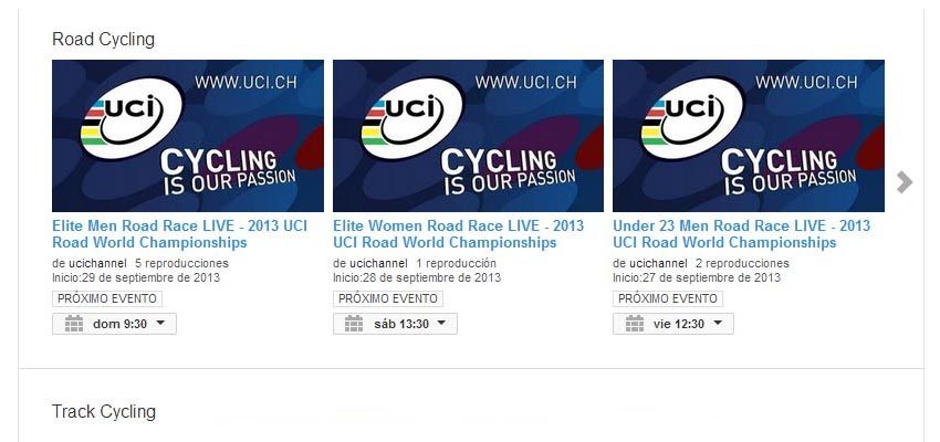 El mundial de ciclismo podrá verse a través de Youtube