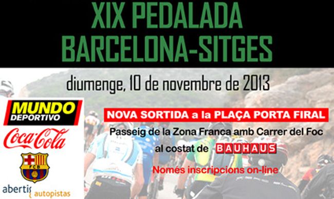 Importantes novedades en la XIX Pedalada Barcelona-Sitges del 10 de noviembre