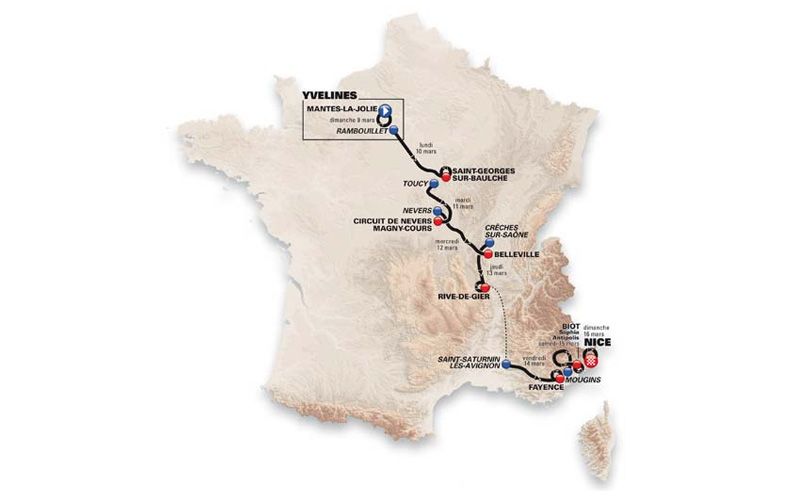 Recorrido de la París-Niza 2014