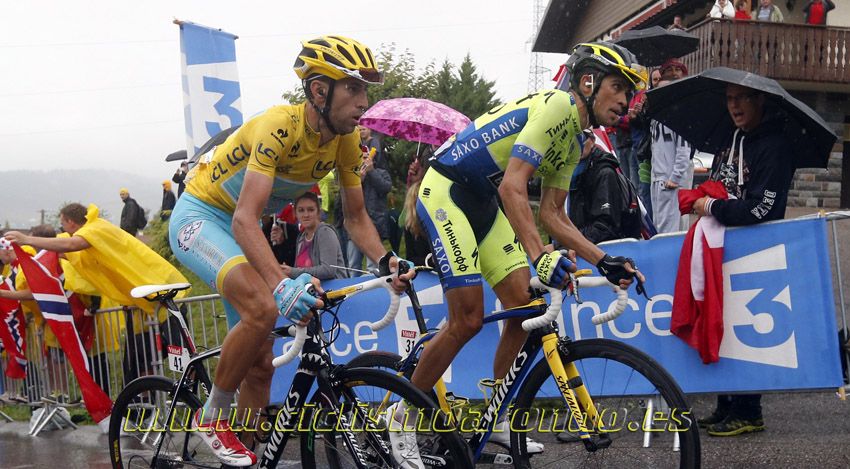 Tour de Francia 2014. Etapa 8. Primer movimiento de Alberto Contador y Tinkoff-Saxo