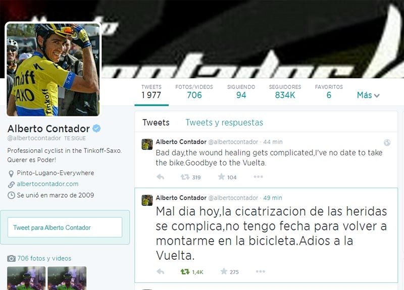 Contador no correrá la Vuelta 2014