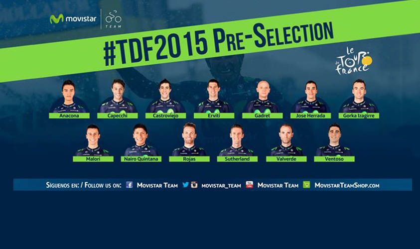 Preselección de Movistar Team para el Tour de Francia