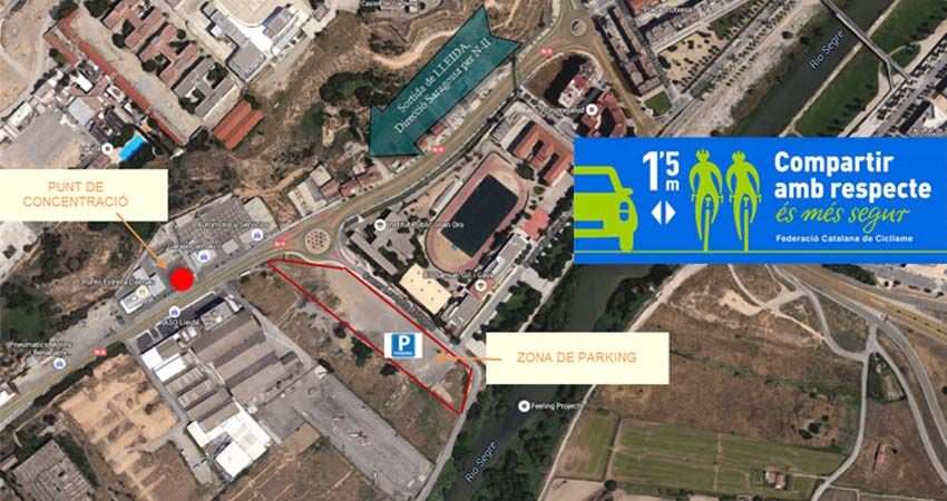 Concentración en Lleida en memoria de los ciclistas fallecidos en la carretera