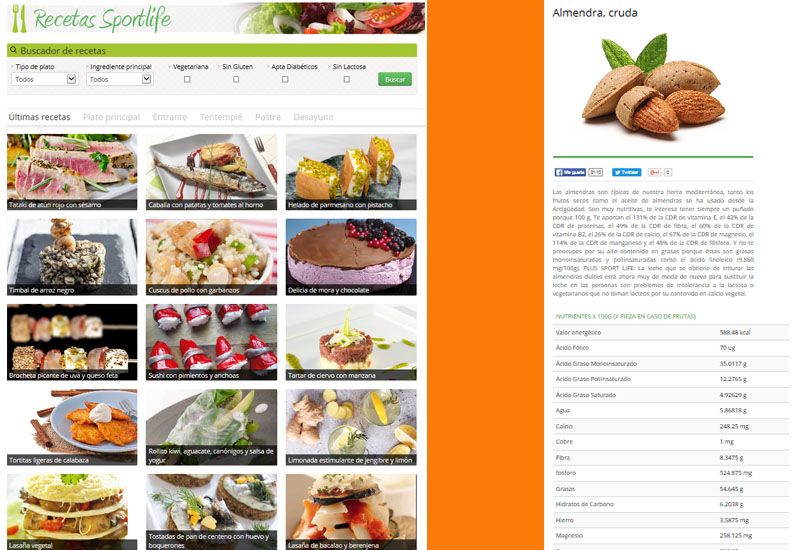 Nueva sección de recetas para deportistas en Sport Life