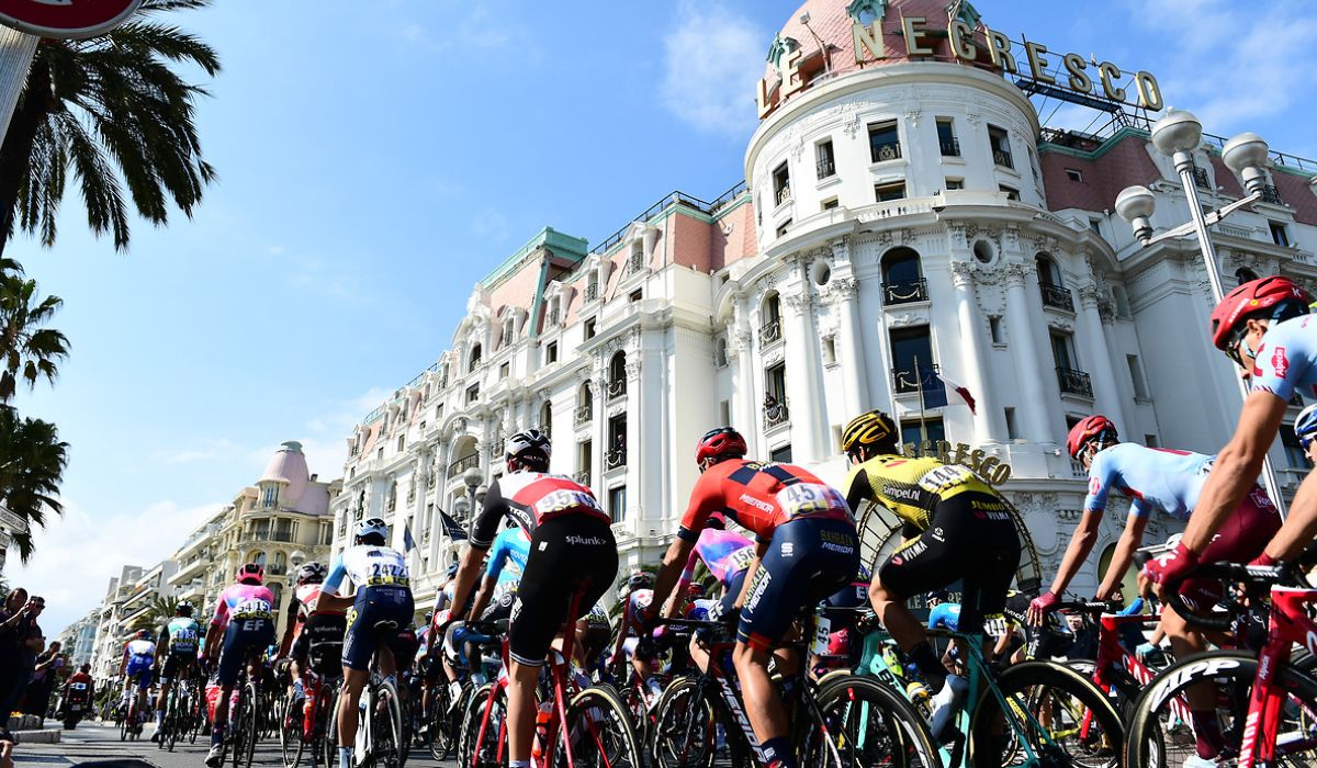Imagen de la última etapa de la París-Niza 2019, con final en esta localidad costera. 