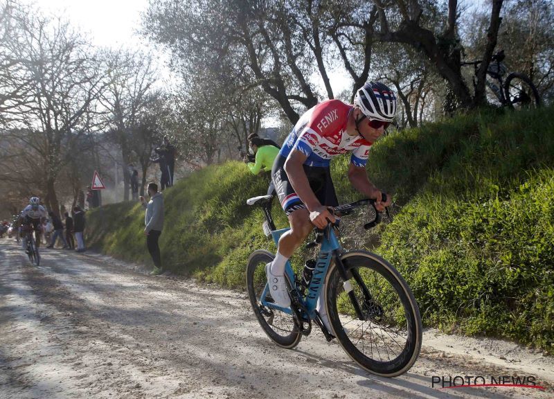 Van der Poel, durante la pasada Strade Bianche Van der Poel, durante la pasada Strade Bianche