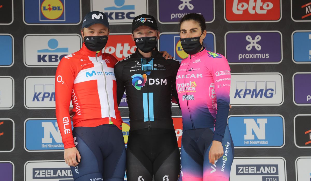GP Escalda: Lorena Wiebes gana ante Emma Norsgaard; Sandra Alonso, 8ª. Foto. Photo Gomez Sport / Movistar Team