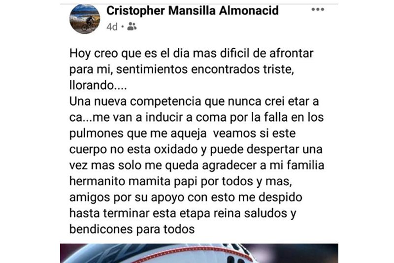 Cristopher Mansilla mensaje