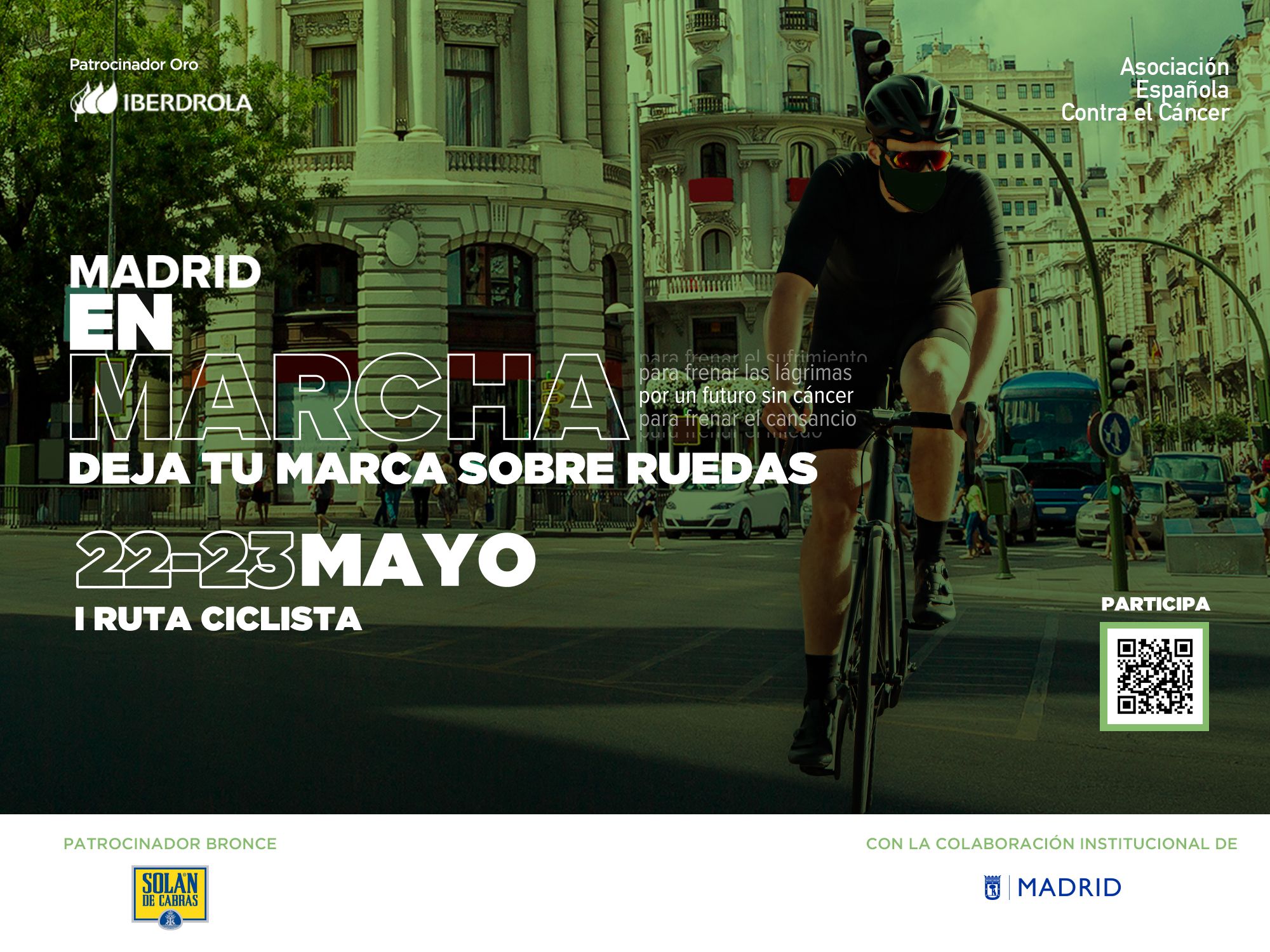 Deja tu marca sobre ruedas contra el cáncer en la I Ruta Ciclista de la AECC Madrid