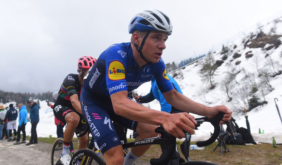 Remco Evenepoel en una imagen de la 14ª Etapa, con final en el Zoncolan. 