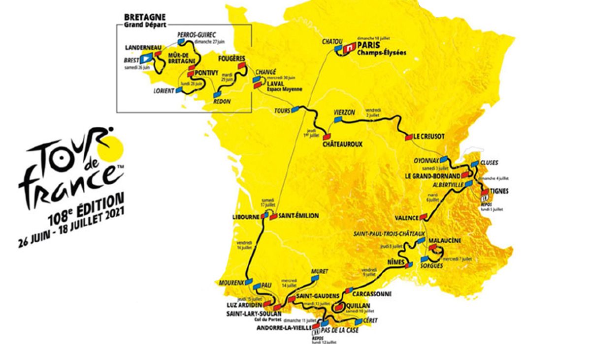 Tour de Francia: recorrido y perfiles de las 21 etapas