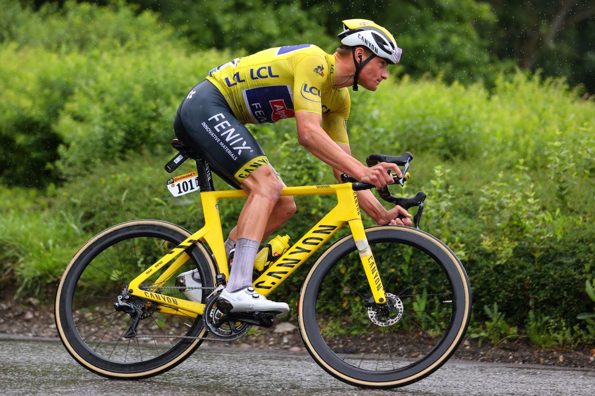 Van der Poel, durante la etapa de ayer.