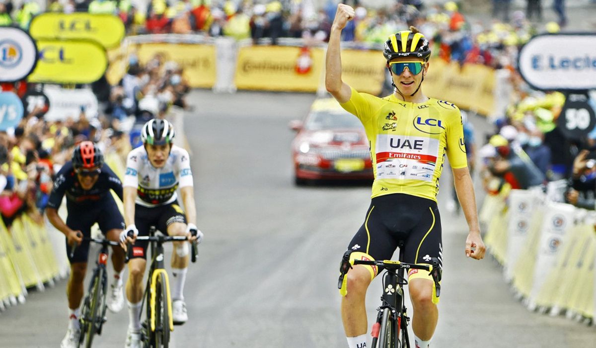 Pogacar, insaciable, impone su ley en Luz Ardiden. Foto: Bettini Photo