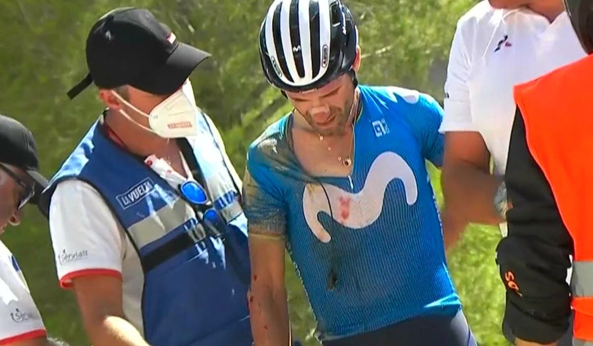 Valverde abandona La Vuelta tras sufrir una dura caída