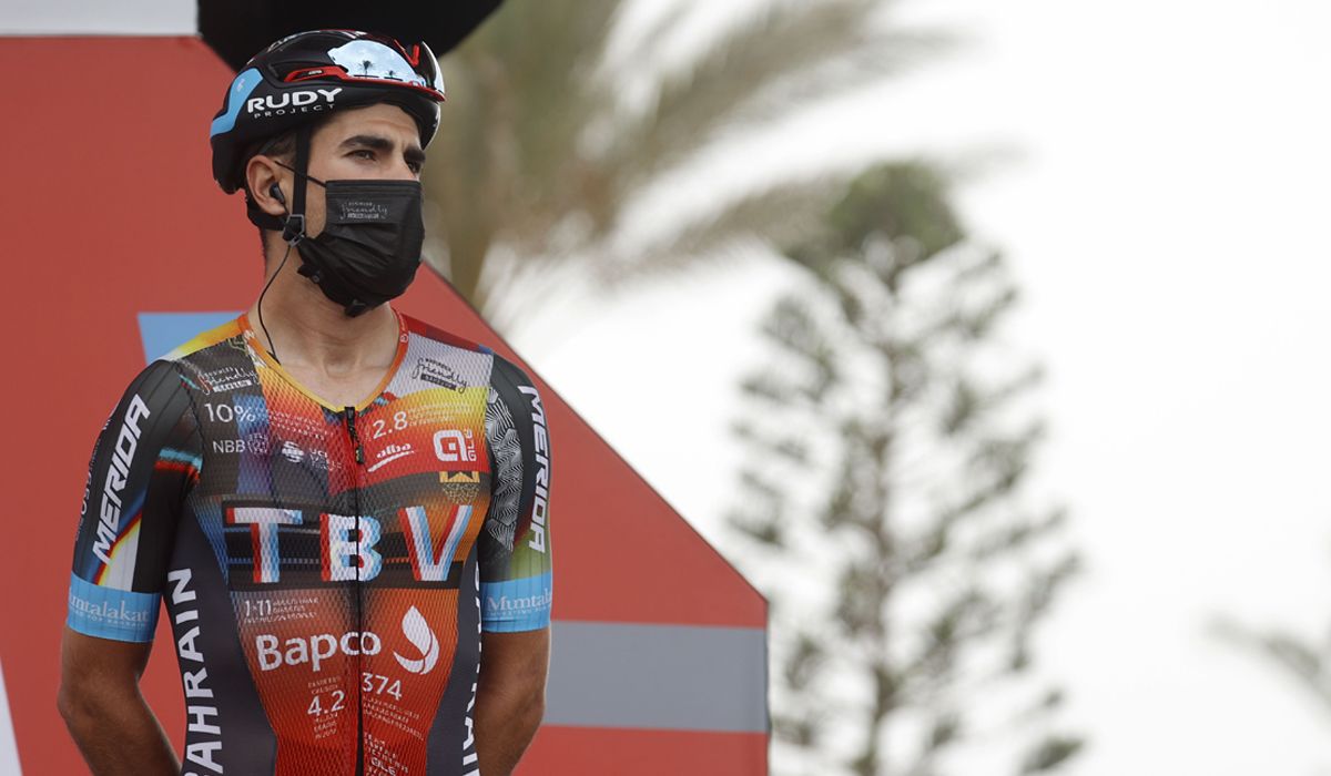 Mikel Landa, antes de la salida de la 11ª etapa en Roquetas de Mar. Foto: Photo Gomez Sport