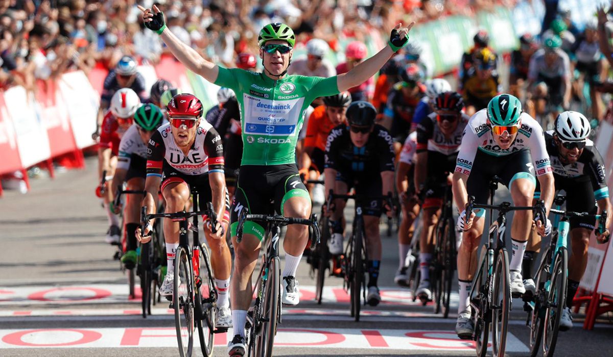 Cumpleaños feliz para Fabio Jakobsen, quien firma un triplete en La Vuelta. Foto: Photo Gomez Sport