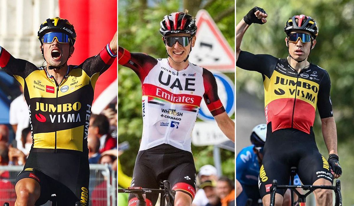 Roglic, Pogacar y Van Aert, los grandes triunfadores de la temporada