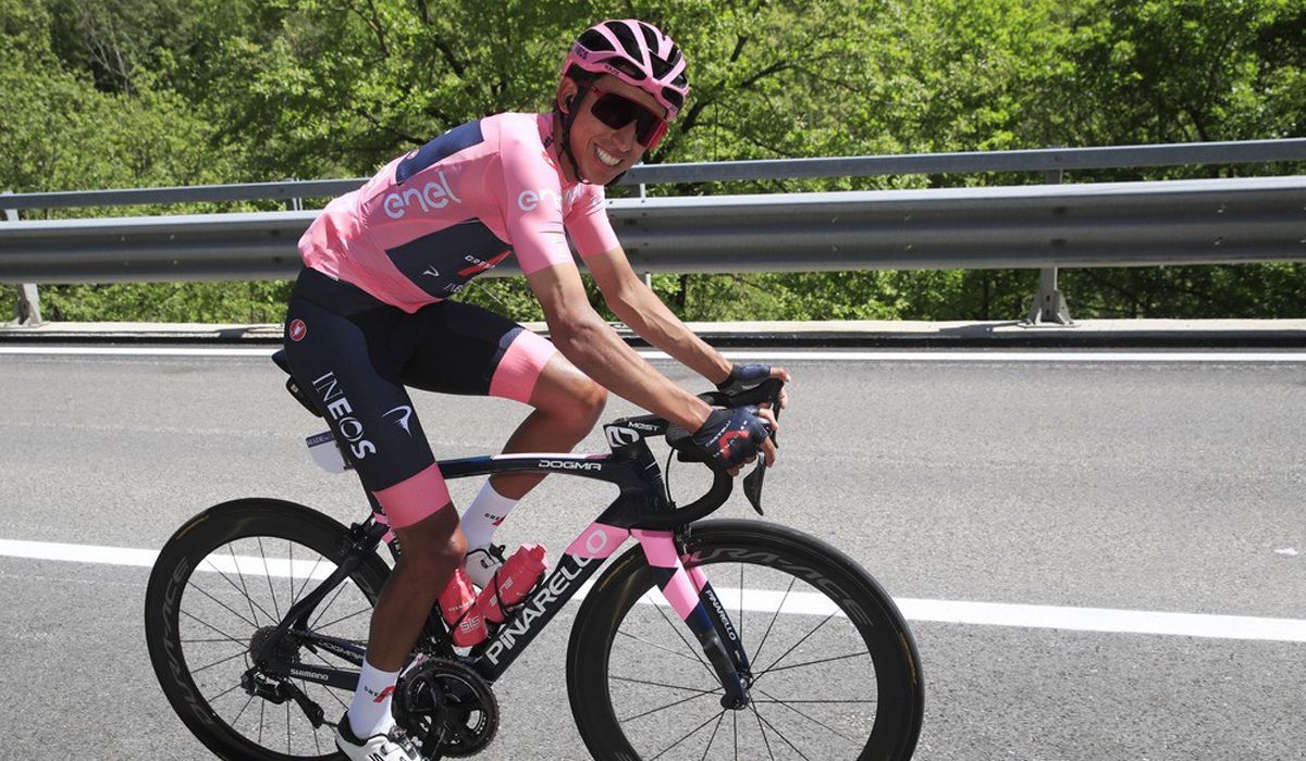 Egan Bernal en una imagen del Giro de Italia 2021, que acabó ganando